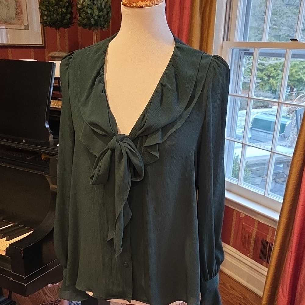 Semi-Sheer Green Blouse